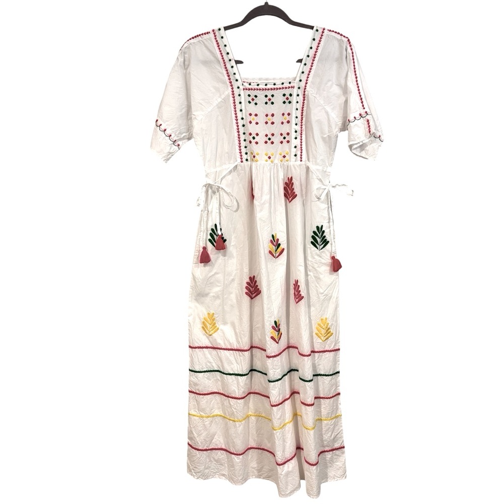 Tuckernuck Pink City Prints Embroidered Maxi Dress Size Small